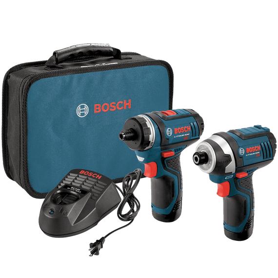 Bosch CLPK27-120 12-Volt Max Lithium-Ion 2-Tool Combo Kit Drill Driver and Impact Driver with 2 Batteries Charger and Case